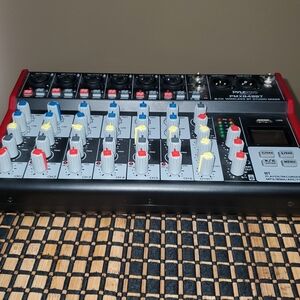 Pyle PMXASBT 8-Channel Mixer in Black & Red
